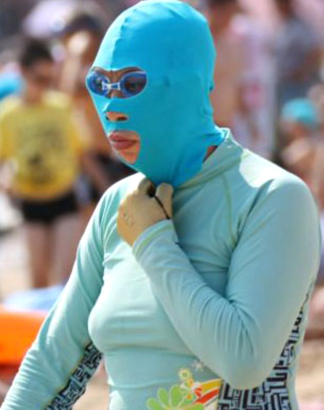 Female mask bodysuit trailer fan photos