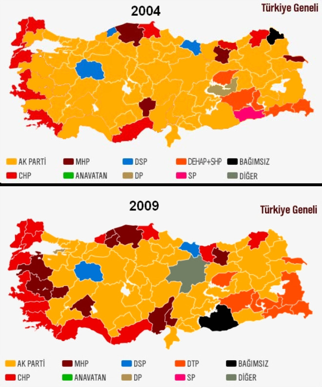 29 Mart 2009 : Yerel seimler yapld. AKP oylarnda dme yaand.