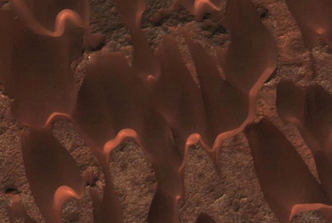 Nili Patera adl Mars volkanna ait bir grnt.