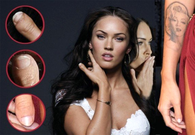 Megan Fox-Gzel yldzn her iki elinin ba parmaklarnda yap bozukluu var ve trnaklar biimsiz.