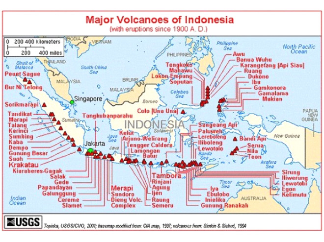 En ok volkan olan lke: Endonezya Endonezya, 147 volkan ile en ok volkana sahip olan lke.

