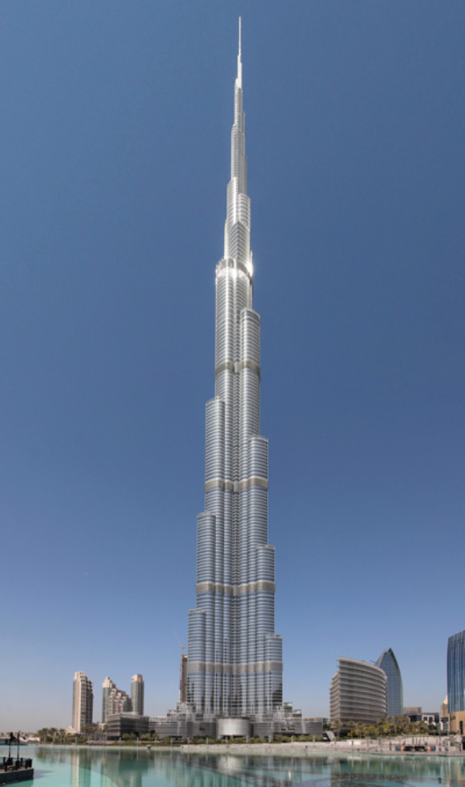 1. Burj Khalifa: Dubai, BAE, 828m
