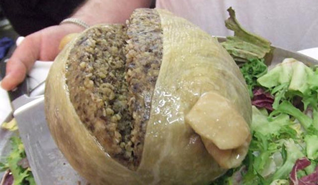  

16. Sakatat yahnisi:


 Hangi �sko�yal�ya sorarsan�z sorun, viski, Loch Ness Canavar� ve sakatat yahnisinin �lkelerinin sembolleri oldu�unu s�yleyecektir. Peki sakatat yahnisi nedir? �ncelikle lezzetli bir �eydir. Koyun ci�eri ve di�er organlar�n�n kar���m�ndan yap�l�r ve hayvan�n midesinin i�inde pi�irilir. Yasaklanmas�n�n sebebi, Amerika