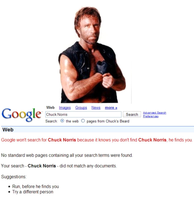 Arama ubuuna "Find Chuck Norris" yani "Chuck Norris