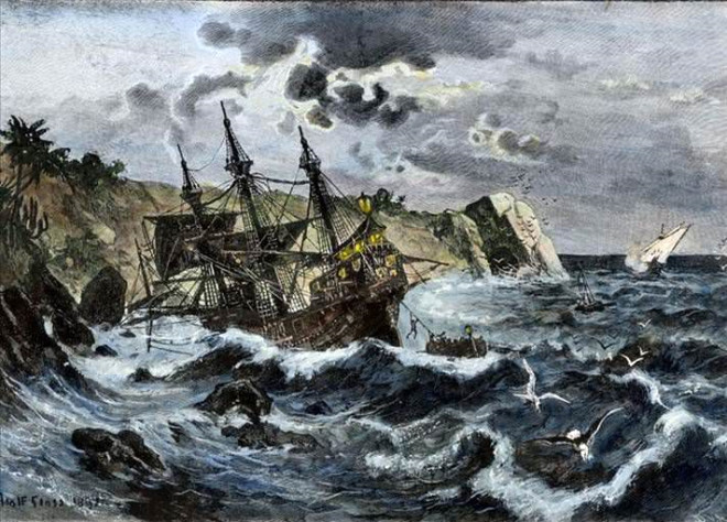 ngiliz kraliyetine ait gemi, King William adas yaknlarnda 129 kiilik mrettebat ile birlikte buzlara skp batmt.
