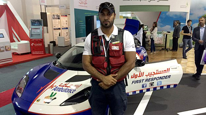 Dubaide dzenlenen Gitex teknoloji haftasnda sergilenen dnyann en hzl ambulans, Lotus Evora