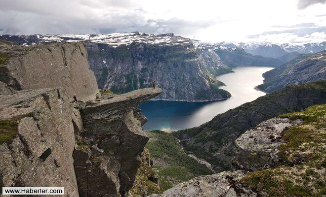 Trolltunga - Norve, Trolltunga kayal yerden 700 metre yksekte bir kaya knts ve dnyann en muhteem manzaralarndan biri.
