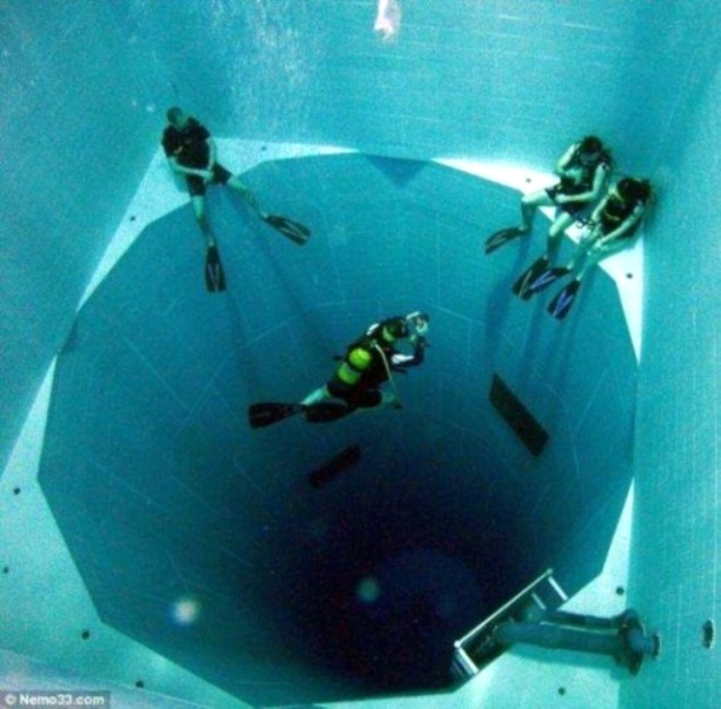 Dnyann en derin yzme havuzu 113 Ft. derinliinde, 600.000 galon su alyor.
