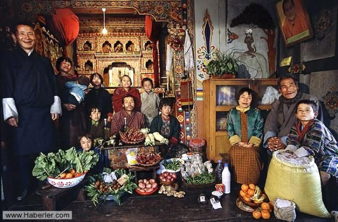 Bhutan; Haftalk harcamas sadece 8.9 lira olan Namgay ailesi listenin en altnda yer alyor.

