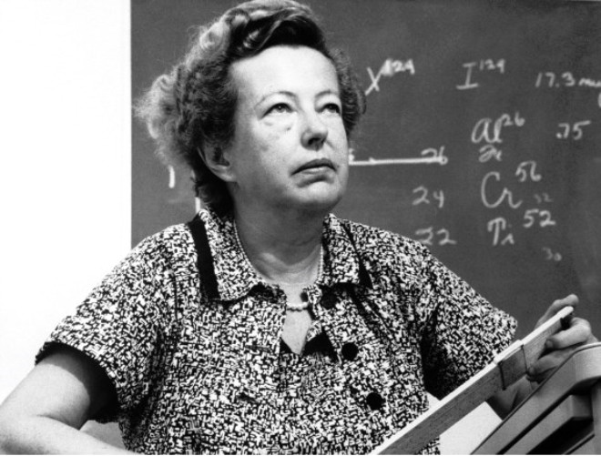 Alman-Amerikal fiziki Maria Goeppert-Mayer, nkleer kabuklarn yapsna ynelik bir matematiksel modeli konusundaki almas ile 1963 Nobel Fizik dl