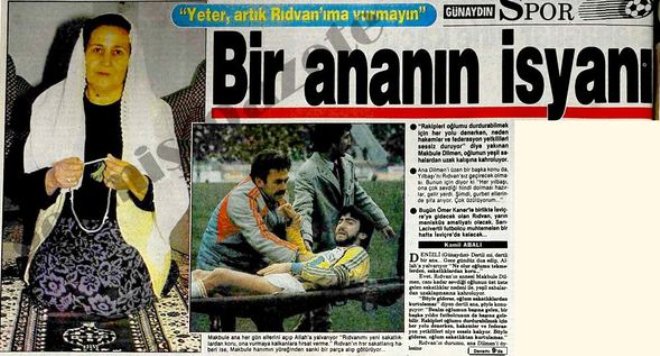 Bir dnemin en ok sakatlanan futbolcusu Rdvan Dilmen ve duruma isyan eden annesi (1989)