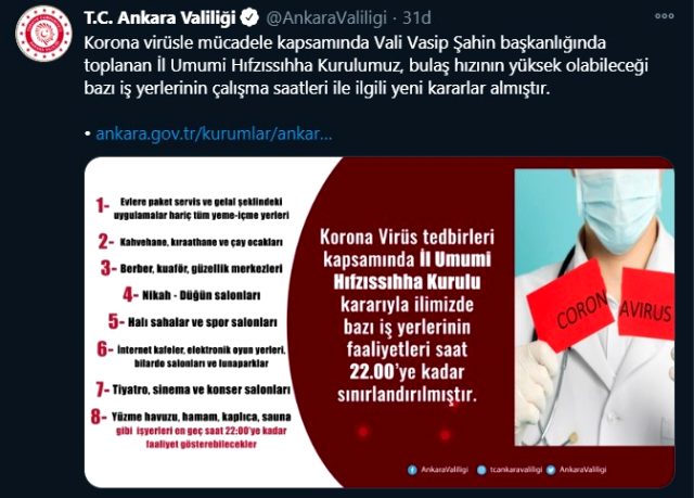 Yeni koronavirüs önlemleri: Ankara'da sokağa çıkma yasağı var mı? Ankara koronavirüs tedbirleri nelerdir? Koronavirüs ikinci dalgası başladı mı?