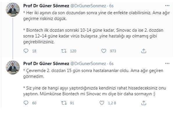 Biontech mi, Sinovac mı? Prof. Dr. Güner Sönmez, madde madde iki aşının özelliklerini sıraladı