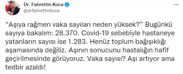 Son Dakika: Türkiye'de 10 Ekim günü koronavirüs nedeniyle 196 kişi vefat etti, 28 bin 370 yeni vaka tespit edildi